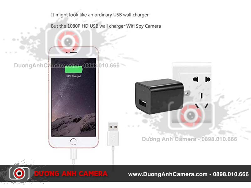 Camera ngụy trang củ sạc điện thoại Wifi D8 | Dương Anh Digital