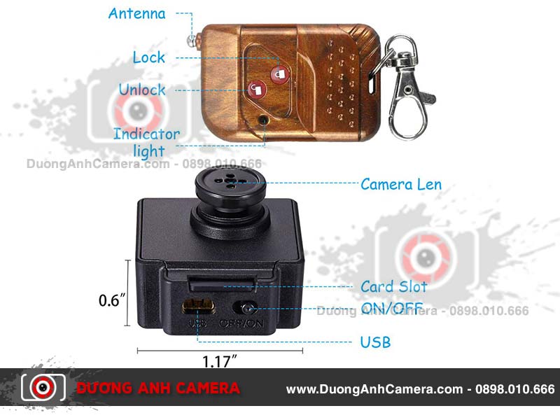 Camera 4K ngụy trang Cúc áo T9 Quay video 4K – Điều khiển từ xa